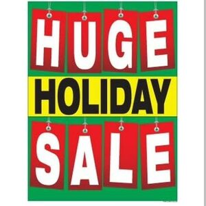 Festive Red and Green Holiday Sale Sign